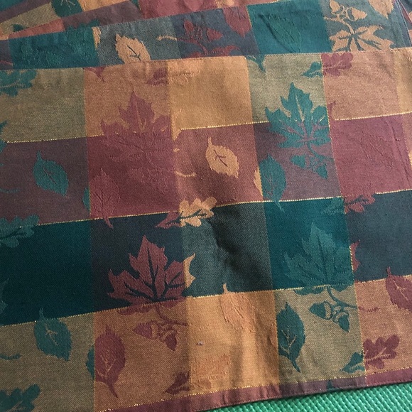 6 Autumn Fall Leaf Table Placemats 100% Cotton - Picture 2 of 3